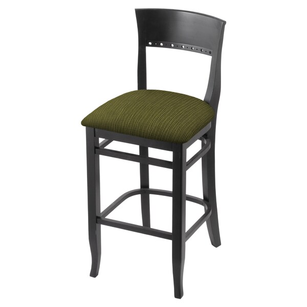 25" Counter Stool, Black Finish, Graph Parrot Seat